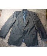 JC Penney Mens Silk Blazer Jacket Gray Plaid Size Est 44 Business Office... - $43.81