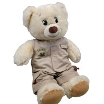 Tan Cream Build a Bear BAB Safari Vest and Pants Teddy Bear Plush Animal 15&quot; - £23.97 GBP