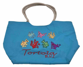 Destination Canvas Tote Bag Tortola British Virgin Islands Frogs Toads F... - £15.16 GBP