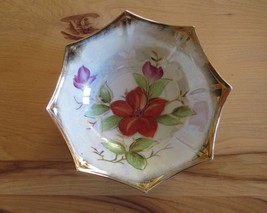 Trimont Ware Japan iridescent lustre ware porcelain bowl gold trim - $25.00