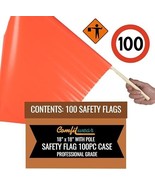 COMFITWEAR 100PC CASE Warning Flags Construction Site Red-Orange Flag 18... - £152.61 GBP