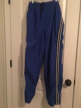 Athletic Works Men&#39;s Blue Jogging Tack Pants Side Stripe Size Medium - $29.68