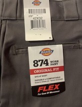 Dickies Men&#39;s 42x32 Gray 874 Flex Original Fit Uniform Work Pants - £23.20 GBP