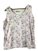 Vintage 80s 90s Tank Top Knit Pink Floral Shabby Romantic Grunge Small Medium s - £14.13 GBP