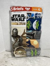 Mandalorian Briefs 100% Cotton Baby Yoda Star Wars 5 Pack Size 6 - $12.86