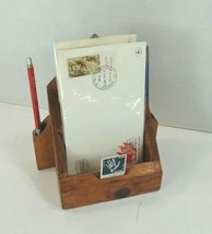 Vintage Wood Desk Organizer Hand Made Antique Primitive - £14.87 GBP