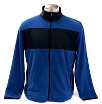 Nautica Blue &amp; Black Zip Front Fleece Jacket Men&#39;s NWT - £79.74 GBP