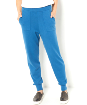 Isaac Mizrahi SOHO Sweater Pockets Jogger Pants- Sea Blue, PETITE LARGE - £19.86 GBP