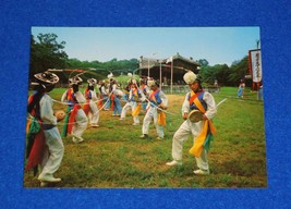 Vintage Kor EAN Swirling Clamorous Farmers&#39; Dance Postcard Perform In Korea - $4.99