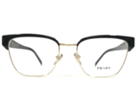 PRADA Eyeglasses Frames VPR 65Y 18A-1O1 Black White Gold Square 53-18-140 - £146.37 GBP