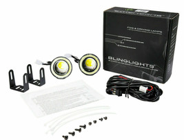 BlingLights BL5000K 2.5&quot; Round White LED Angel Eye Fog Light Driving Lamps Kit - £91.90 GBP