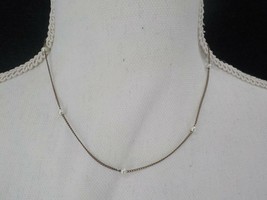 Vintage Sarah Coventry Faux Pearl &amp; Chain Necklace Womens Fashion Jewelry Used - £15.97 GBP