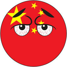 China Country Ball Bloodshot Googly Eyes Vinyl Decal 6 inches wide - £7.85 GBP+
