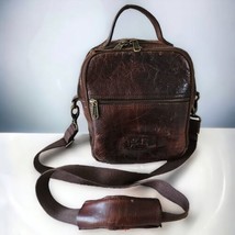 Duluth Trading Company Lifetime Brown Patina Leather Vintage Crossbody Bag - £87.04 GBP