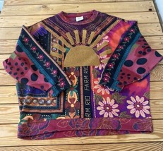 Farm Rio Anthropologie Womens Embroidered Sun Pullover Sweatshirt Size M Pink DA - £123.35 GBP