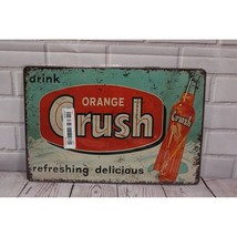 Vintage Look Orange Crush Tin Sign - $240.25 MXN