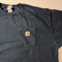 Carhartt K126 NVY Men's Blue Short Sleeve Pocket Workwear T-Shirt Size 2XL image 5