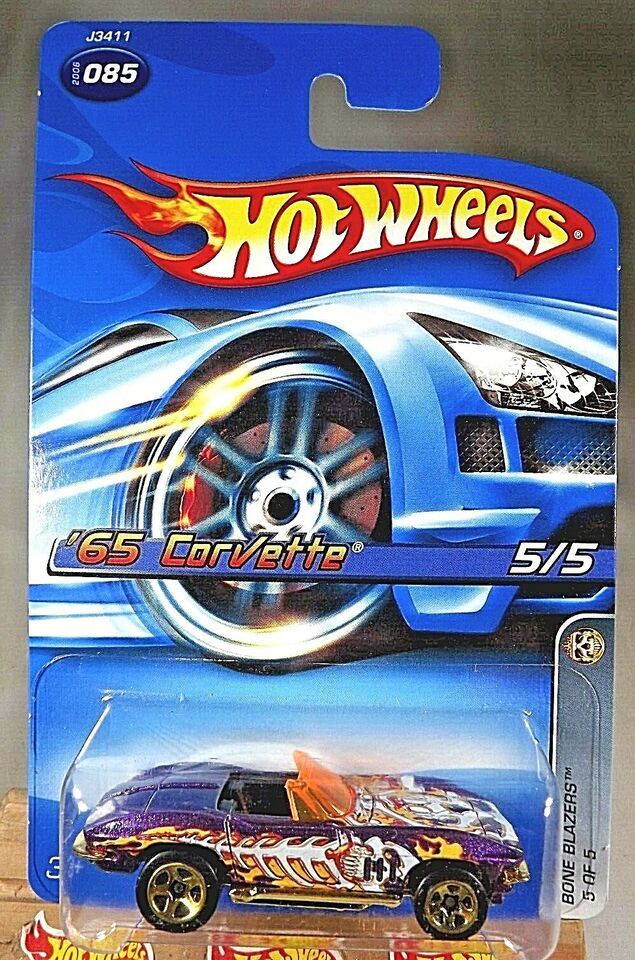 2006 Hot Wheels #85 Bone Blazers 5/5 '65 CORVETTE Purple Variant w/Gold 5 Spokes