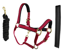 Nylon Horse Neoprene Padded Halter Brass Hardware Horse Tack Equine606173 - $31.99