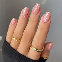 Cute Pink Design Artificial Press On Nails New In Box - $2.40