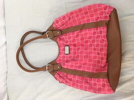 Adult Women&#39;s Nine &amp; Company Pink Brown Faux Leather Shoulder Purse Bag ... - $20.12 CAD