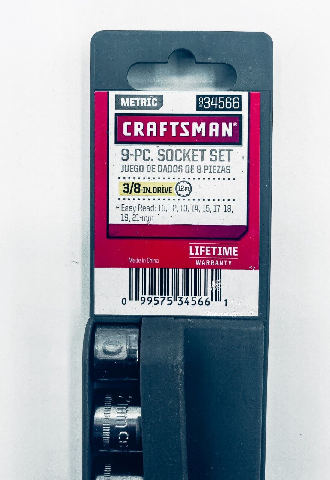 NEW Craftsman 9-Piece Metric 12-Point 3/8" Drive Socket Set 10mm - 21mm - £25.48 GBP