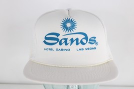 Vintage 90s Streetwear Spell Out Sands Hotel Casino Las Vegas Roped Trucker Hat - £23.31 GBP