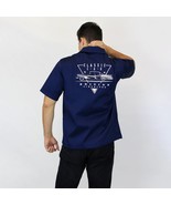 Men&#39;s Blue Classic Cars Edition Embroidered Short-Sleeve Top S-4XL - £49.09 GBP