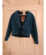 LADIES MID WEST GARMENT CO. WOOL RIDING WESTERN BOLERO JACKET MEDIUM Teal - $39.55
