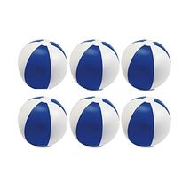 eBuyGB Pack of 6 Inflatable Colour Beach Ball Pool Game, Blue, 22cm / 9  - $29.00