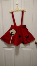 Girl&#39;s Skirt Holiday Skirt Toddler Girl Skirt Red Flannel Skirt Pinafore Skirt B - £31.96 GBP