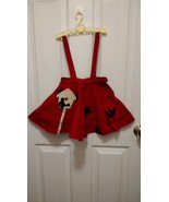 Girl&#39;s Skirt Holiday Skirt Toddler Girl Skirt Red Flannel Skirt Pinafore... - £31.93 GBP