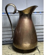 Huge VTG Copper Brass Large Pitcher Flower Vase Rustic Home Decor 24&quot; Ta... - £76.28 GBP