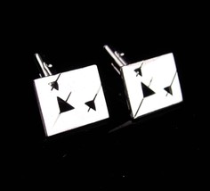 New Years cufflinks / Vintage Martini Glass set / silver Cufflinks / space rocke - £59.96 GBP