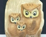 Vintage Mid Century Ceramica Owl Trio IN Albero Cavo Figurina 13.3cm Alto - $24.99