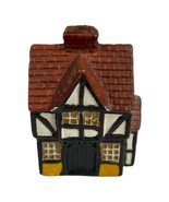 Vintage Hand Painted Ceramic Village Cottage House 3.5” Winter Fairy Garden - £22.46 GBP