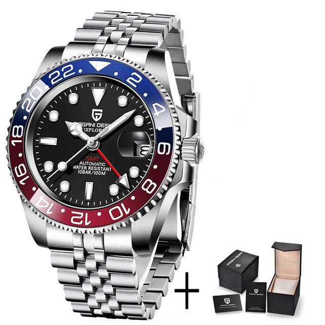PAGANI DESIGN Men Automatic  Sapphire Gl 40mm Ceic GMT Mechanical Wristwatch   W - £227.52 GBP