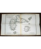 XRARE: 1780 map of Islands of Guadeloupe, West Indies by M. Bonne hand-c... - £17.45 GBP