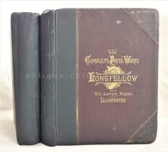 1880-83 Antique 2vol Longfellow Prose Poetical Works Illustrated Vol I &amp; Iii - £97.74 GBP