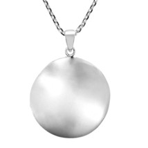 Warped Plain Round Sterling Silver Engravable Pendant Necklace - £14.22 GBP