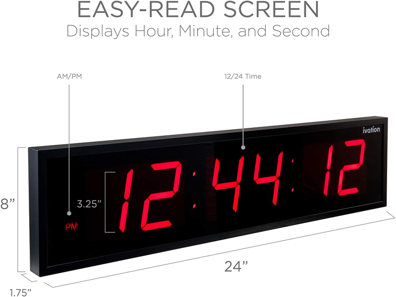 Huge Large Big Oversized Digital LED Clock - Shelf or Wall Mount (24 In Item image 2