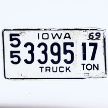1969 United States Iowa Kossuth County 17 Ton Truck License Plate 55 3395 - £14.68 GBP