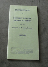 Vintage 1980 Booklet Instructions to District Deputy Grand Masters PA Lo... - $17.82