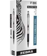 F-301 Retractable Ballpoint Pen, Stainless Steel Barrel, Bold Point, 1.6... - $57.70 CAD