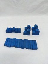 Settlers Of Catan Replacement Wood Blue Player Pieces - £7.11 GBP