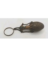 Antique Embossed Brass Perfume Bottle, Lid with Cork Stopper 1910&#39;s 3.5&quot;... - $59.40