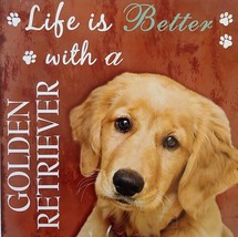 DOG LOVER PLAQUE Life is Better with a Golden Retriever 8x8 Wooden Pet Wall Art image 2