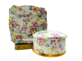 Royal Winton Grimwades Marion Dresser Set Trinket Box - Pin Tray Set - £35.21 GBP