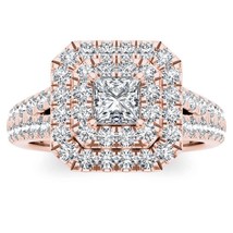 Authenticity Guarantee 
14K Rose Gold 1.5ct TDW Princess Cut Diamond Halo Eng... - £1,790.54 GBP