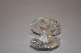 Vintage Swarovski Crystal Clam with Pearl, 1.5” Tall, paperweight - £29.50 GBP